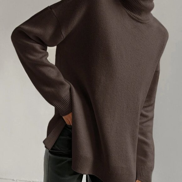 Commense Brown Turtleneck Sweater - Picture 6 of 8